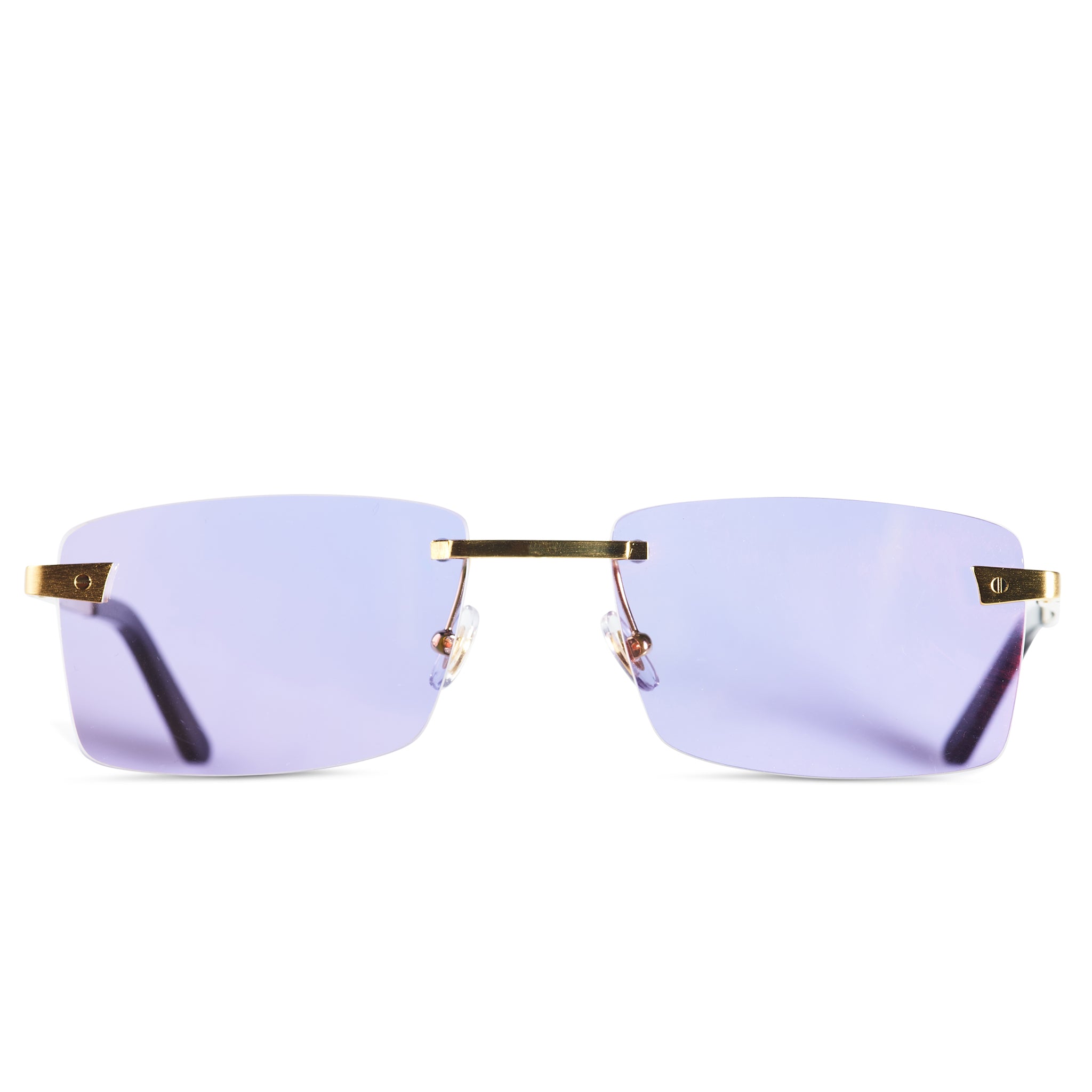Image of Cartier Eyewear Custom CT0167O-001 Santos De Cartier Rimless Sunglasses